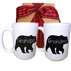 Grandma and Grandpa bear mugs gift set